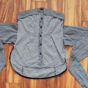 TopShop striped strapless top B&W